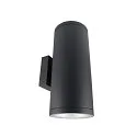 Gevelspot SHORELINE PRO ROUND 140 UP&DOWN 2-vlams, rond, CCT Switch IP65, donkergrijs dimbaar