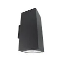 facade spotlight SHORELINE PRO SQUARE 140 UP&DOWN 2 flames, square, CCT Switch IP65, dark grey dimmable