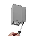 Deko-Light Gevelspot SHORELINE PRO LED SQUARE 70 DOWN 1-vlams, hoekig, CCT Switch IP65, lichtgrijs dimbaar