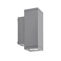 Gevelspot SHORELINE PRO LED SQUARE 70 UP&DOWN 2-vlams, hoekig, CCT Switch IP65, lichtgrijs dimbaar