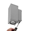 Deko-Light facade spotlight SHORELINE PRO LED SQUARE 70 UP&DOWN 2 flames, square, CCT Switch IP65, light grey dimmable
