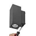 Deko-Light facade spotlight SHORELINE PRO LED SQUARE 70 UP&DOWN 2 flames, square, CCT Switch IP65, dark grey dimmable