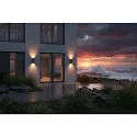 Deko-Light facade spotlight SHORELINE PRO LED SQUARE 70 UP&DOWN 2 flames, square, CCT Switch IP65, dark grey dimmable