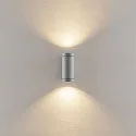 Deko-Light Gevelspot SHORELINE PRO GU10 ROUND UP&DOWN 2-vlams, cilindrisch, met lamphouder GU10 IP65, lichtgrijs