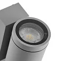 Deko-Light Gevelspot SHORELINE PRO GU10 ROUND UP&DOWN 2-vlams, cilindrisch, met lamphouder GU10 IP65, lichtgrijs
