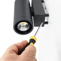 Deko-Light Gevelspot SHORELINE PRO ROUND 68 UP&DOWN 2-vlams, rond, CCT Switch IP65, lichtgrijs dimbaar