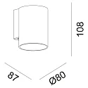 Deko-Light outdoor wall luminaire CAN OUTDOOR UP OR DOWN 1 flame, cylindrical, rigid GU10 IP65, black