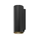 Deko-Light Wandarmatuur voor buitenshuis CAN OUTDOOR UP & DOWN up down, 2-vlams, cilindrisch, stijf GU10 IP65, zwart