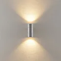 Deko-Light Gevelspot ACHERNAR UP & DOWN 2-vlams, cilindrisch, met lamphouder GU10 IP65, lichtgrijs