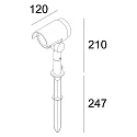 Deko-Light Lamp met grondpen KEID II kantelbaar, schakelbaar IP65, donkergrijs 