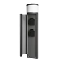 Socket tower 2-fold, IP44, 220-240V AC / 50-60Hz, die-cast aluminum, with LED lighting, 4.8W 3000K 150lm
