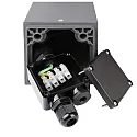 Deko-Light Energiezuil FACADO SOCKET 65 2-voudig, kort, met verlichting, schakelbaar E27 IP54, donkergrijs 