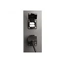 Deko-Light Energiezuil FACADO SOCKET 65 2-voudig, kort, met verlichting, schakelbaar E27 IP54, donkergrijs 