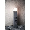 Deko-Light Energiezuil FACADO SOCKET 65 2-voudig, kort, met verlichting, schakelbaar E27 IP54, donkergrijs 