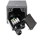Deko-Light Energiezuil FACADO SOCKET 100 2-voudig, lang, met verlichting, schakelbaar E27 IP54, donkergrijs 