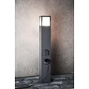 Deko-Light Energiezuil FACADO SOCKET 100 2-voudig, lang, met verlichting, schakelbaar E27 IP54, donkergrijs 