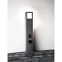 Deko-Light Energiezuil FACADO SOCKET 100 2-voudig, lang, met verlichting, schakelbaar E27 IP54, donkergrijs 