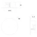 Deko-Light pendant luminaire adapter Ø DA 68MM / RECESSED round, built-in version, deep black