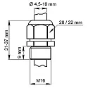 Deko-Light cable gland PKGM16 with strain relief, light grey