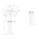 Deko-Light concrete anchor FARO 25 / 60 / 100 (Ø 10CM) mechanical, set of 1, light grey, silver