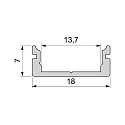Deko-Light U-profiel AU-01-12, 12-13,3 mm plat, zilver geanodiseerd