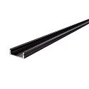 AU-01-15, flat U-profile for 15 - 16,3 mm LED stripes, 200cm, matt brushed black