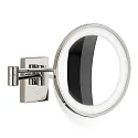 mirror with lighting BS 40 LED 3-fold IP 44, nickel, polished aluminium 