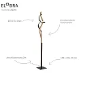 Elobra Staande lamp ARGENTINA, eiken, metaal dimbaar