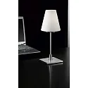 Fabas Luce Tafelarmatuur LUCY BIG met schakelaar E14 IP20, nikkel gesatineerd, wit