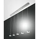 Fabas Luce DUNK LED Pendant luminaire, brushed aluminum, 5 flames