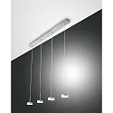 Fabas Luce DUNK LED Pendant luminaire, brushed aluminum, 4 flames