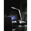 Fabas Luce Bureau-armatuur WASP CCT Switch, met USB-Oplaadfunctie, met Touch-Dimmer IP20, aluminium geborsteld dimbaar