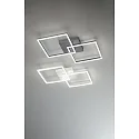 Fabas Luce Plafondarmatuur BARD groot, 2-voudig IP20, gesatineerd, wit dimbaar