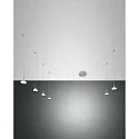 Pendelarmatuur ISABELLA 6-vlams IP20, aluminium, chroom, nikkel gesatineerd, gesatineerd dimbaar