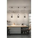 Fabas Luce Pendant luminaire SILO, E27, 1x 60W, IP20, gray transparent