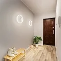 Fabas Luce Wandarmatuur GIOTTO Ø 30CM SINGLE direct, indirect IP20, gesatineerd, wit dimbaar