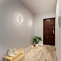 Fabas Luce Wandarmatuur GIOTTO Ø 30CM SINGLE direct, indirect IP20, gesatineerd, wit dimbaar