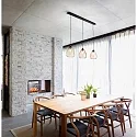 Fabas Luce Pendant luminaire GISELLA, E27, 3x 60W, IP20, amber