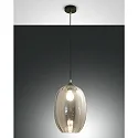 Pendelarmatuur INFINITY groot, rond E27 IP20, rookkleuren, zwart dimbaar