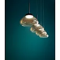 Fabas Luce Pendelarmatuur ARABELLA 4-vlams, rond IP20, amber, zwart dimbaar