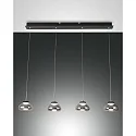 LED Pendant luminaire ARABELLA 1, 4x 8W, 3000K, 2880lm, IP20, gray transparent