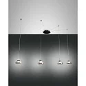 LED Pendant luminaire ARABELLA 2, 4x 8W, 3000K, 2880lm, IP20, gray transparent