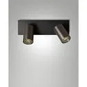 Spotlight bar FLORES 2-vlams, lang GU10 IP20, grijs, gunmetal dimbaar