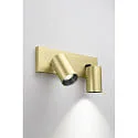 Spotlight bar FLORES 2-vlams, lang GU10 IP20, zwart, messing gesatineerd dimbaar