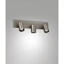 Spotlight bar FLORES 3-vlams, lang GU10 IP20, grijs, gunmetal dimbaar