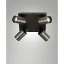 spot FLORES 4 flames, square GU10 IP20, grey, gunmetal dimmable