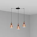 Faro Pendelarmatuur RETRO 3-vlams E14 IP20, koper, mat 