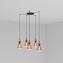 Faro pendant luminaire RETRO 5 flames E14 IP20, copper, mat 