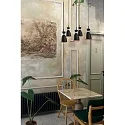 Faro pendant luminaire RETRO 5 flames E14 IP20, copper, black matt 