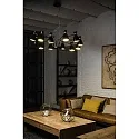 Faro pendant luminaire RETRO 12 flames E14 IP20, gold, satined, black matt 